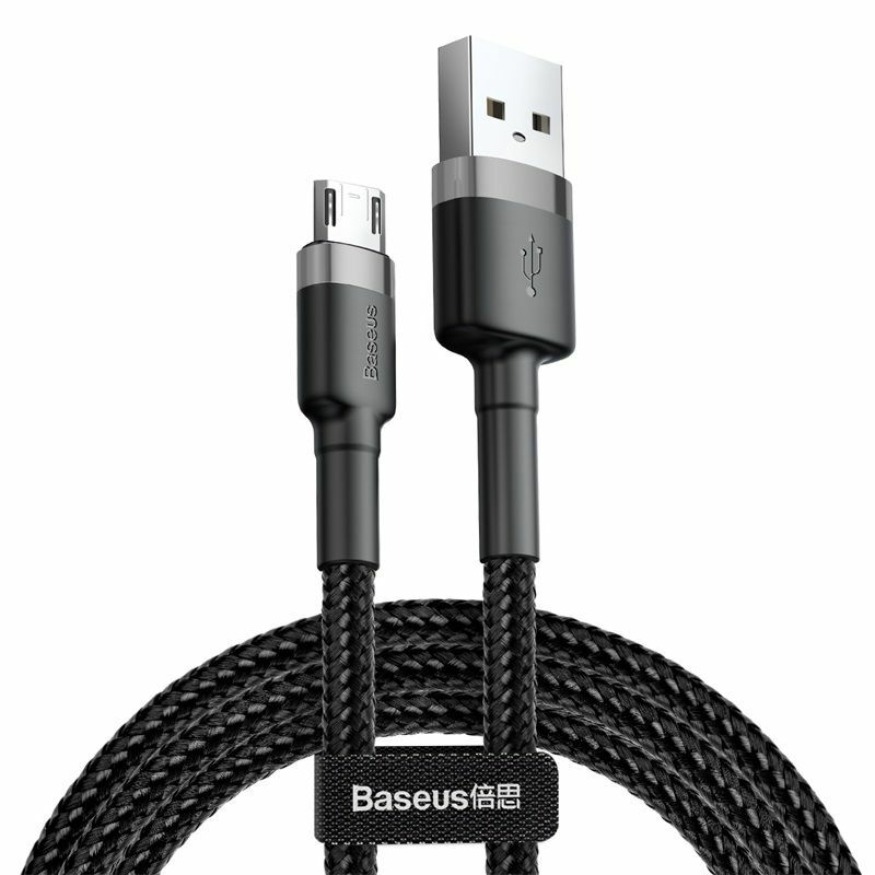 Cablu Baseus Cafule Micro USB - USB, 1 metru,  2.4A, Negru + Gri