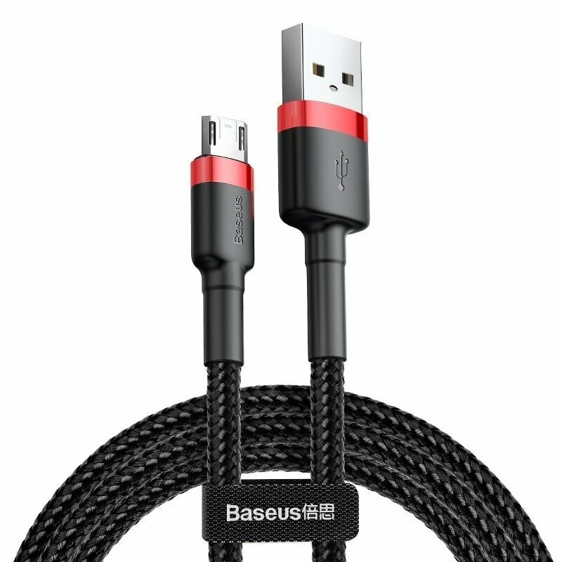Cablu Baseus Cafule, Micro USB - USB, 2 metri, 1.5A, Negru + Rosu