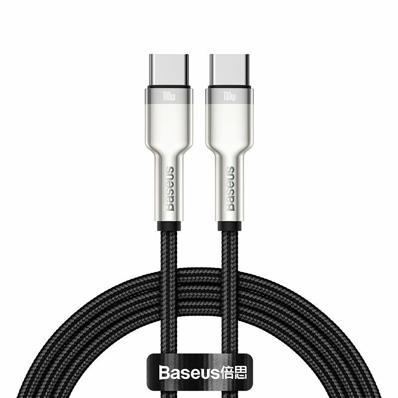 Cablu Baseus Cafule Series Metal USB-C la USB-C, 100W, 1m, Negru