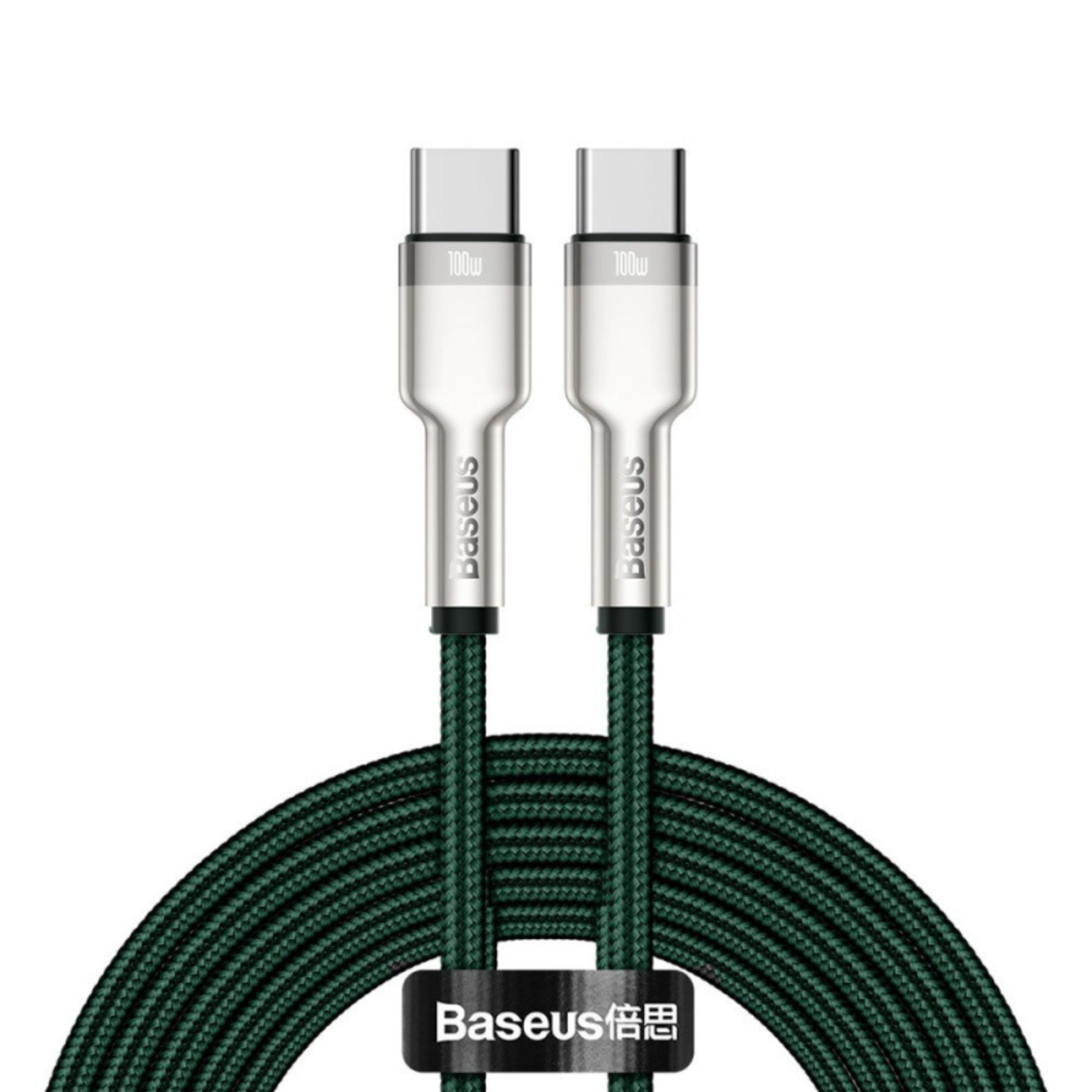 Cablu Baseus Cafule Series Metal USB-C la USB-C, 100W, 2m, Verde