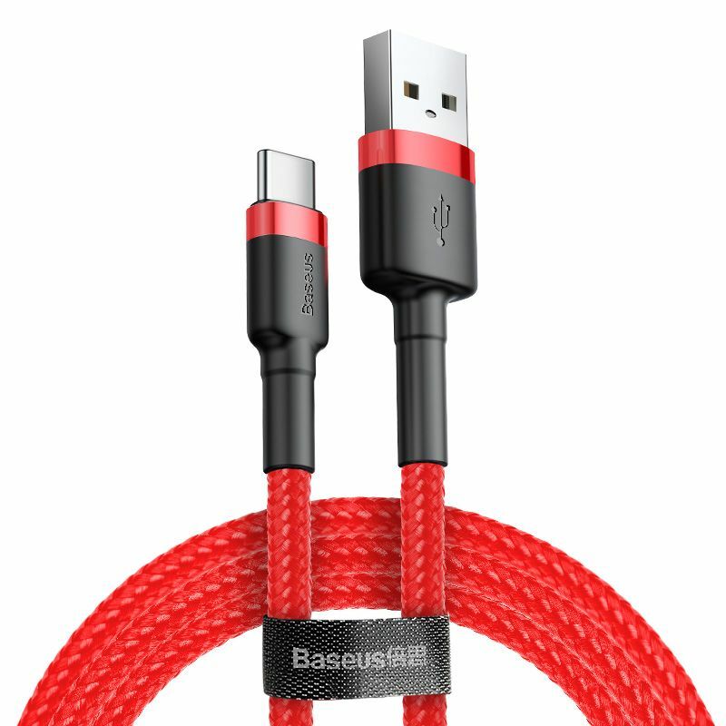 Cablu Baseus Cafule, USB la USB-C, Quick Charge , 2A, 2m, Rosu