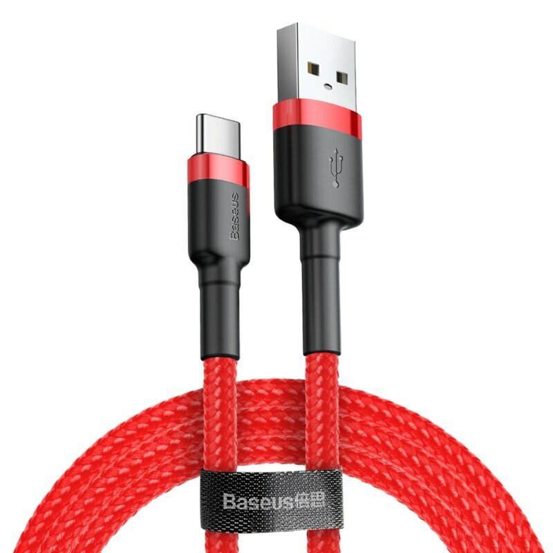 Cablu Baseus Cafule, USB la USB-C, Quick Charge , 3A, 0.5m, Rosu