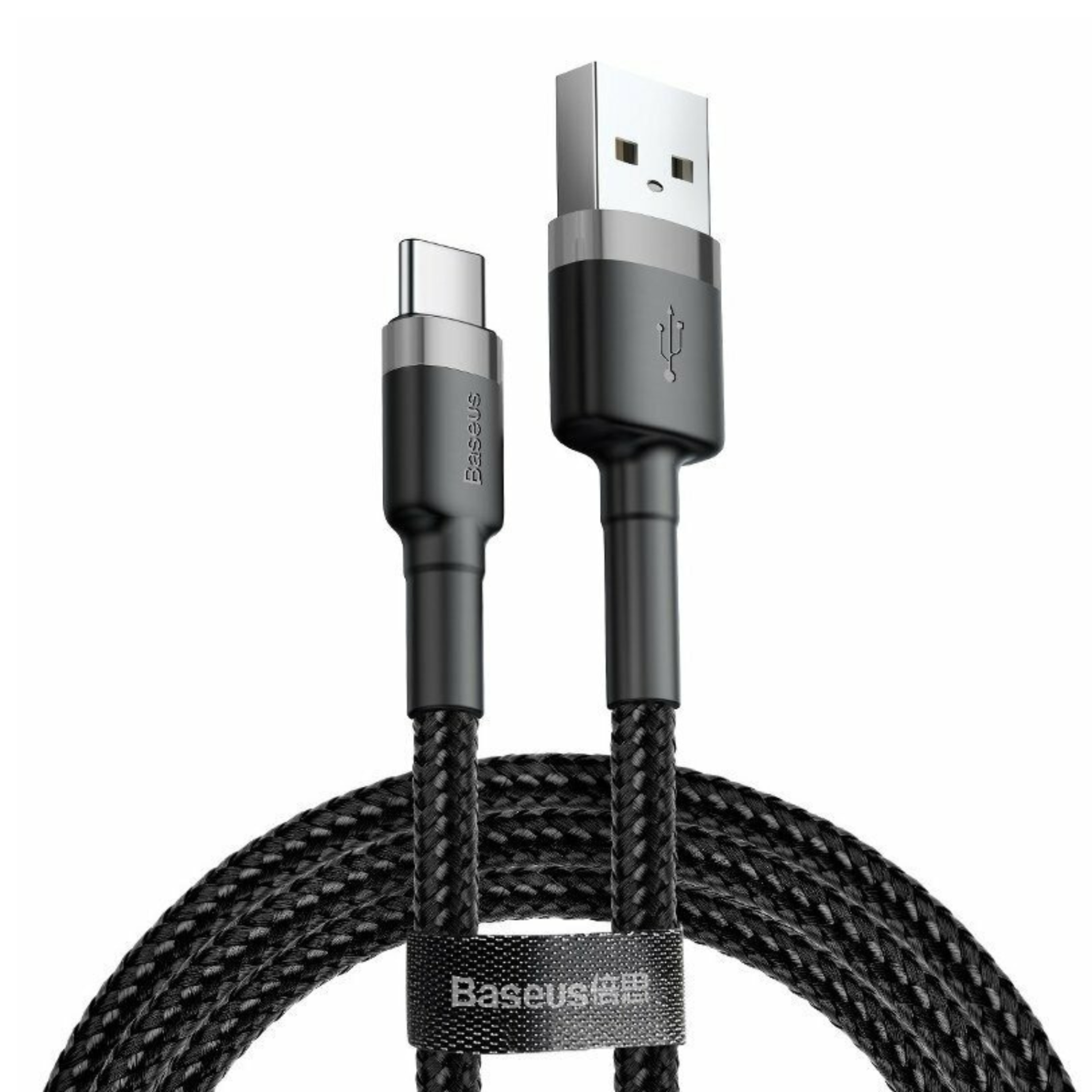 Cablu Baseus Cafule, USB la USB-C, Quick Charge , 2A, 3m, Negru/Gri