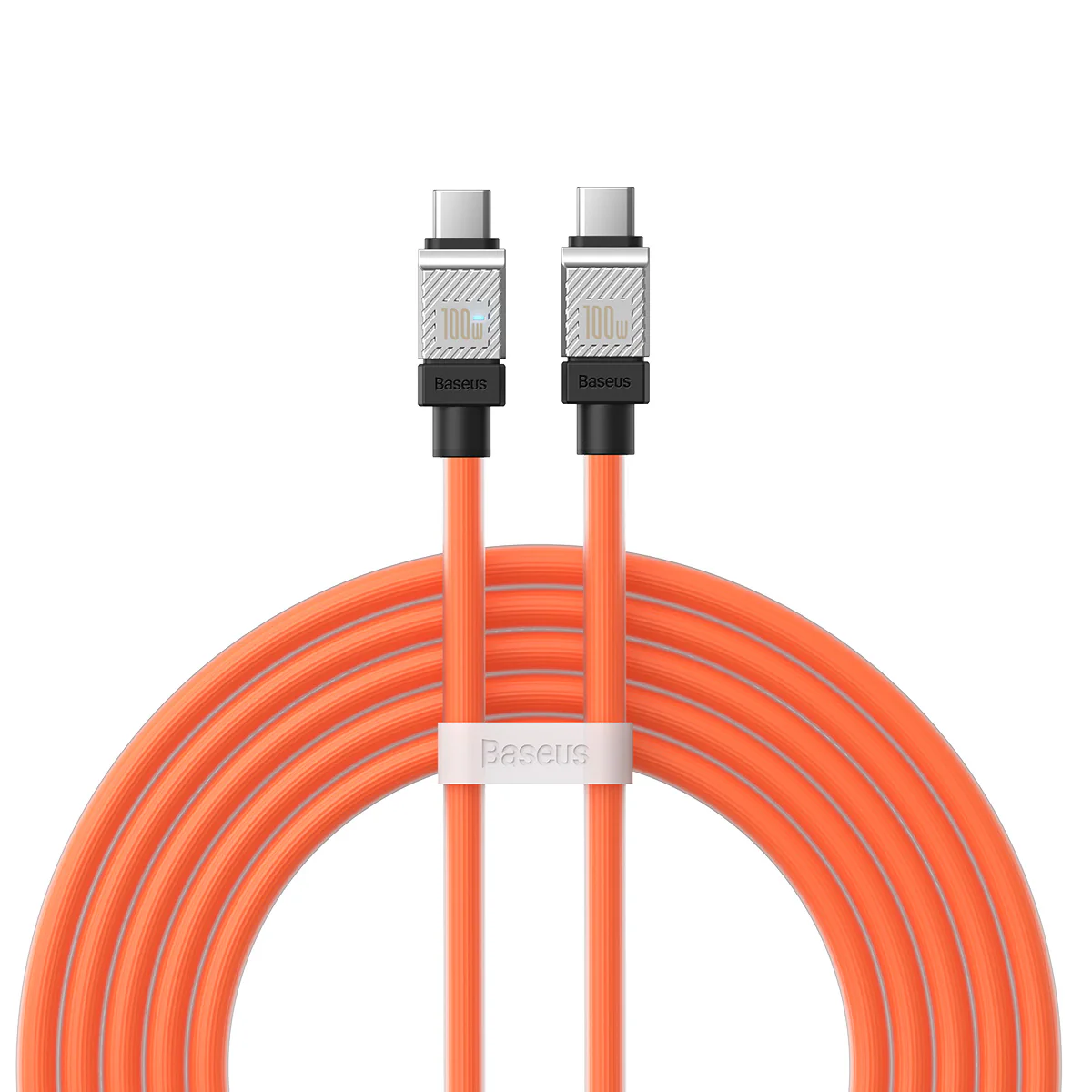 Cablu Baseus CoolPlay Fast Charge USB-C la USB-C, 100W, 2m, Portocaliu