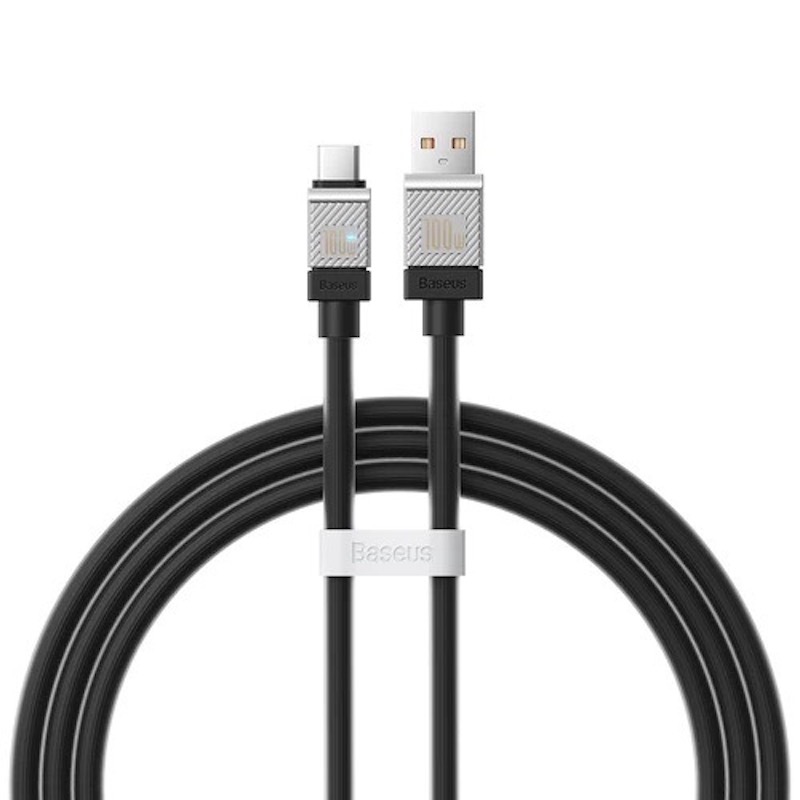 Cablu Baseus Coolplay, USB-A la USB-C, 100W, 1m, Negru