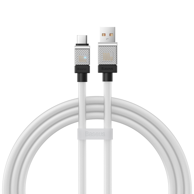 Cablu Baseus Coolplay, USB-A la USB-C, 100W, 2m, Alb