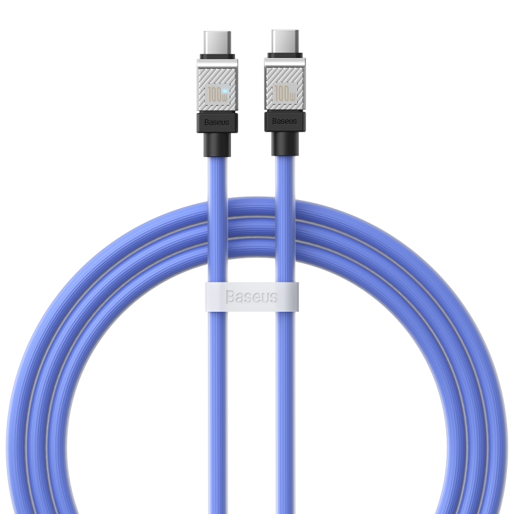 Cablu Baseus Coolplay, USB-C la USB-C, 100W, 1m, Albastru