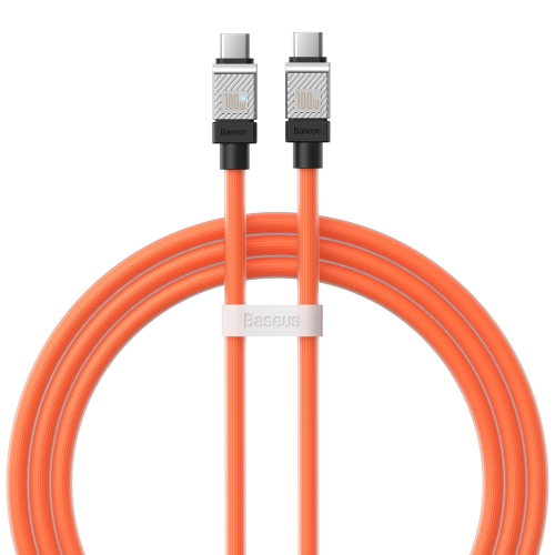 Cablu Baseus Coolplay, USB-C la USB-C, 100W, 1m, Portocaliu