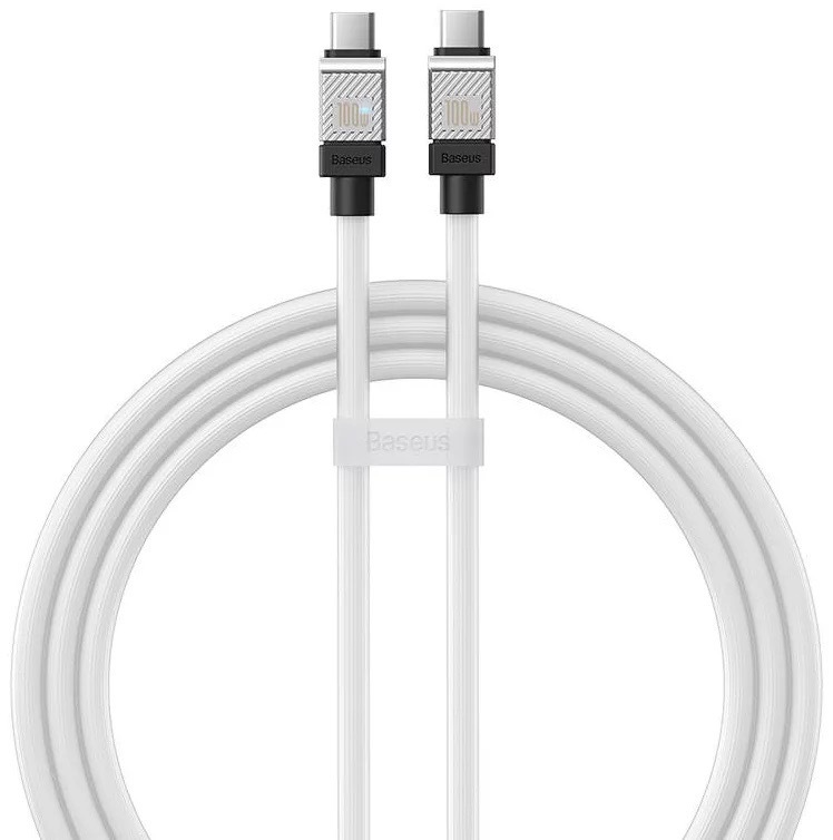 Cablu Baseus Coolplay, USB-C la USB-C, 100W, 1m, Alb