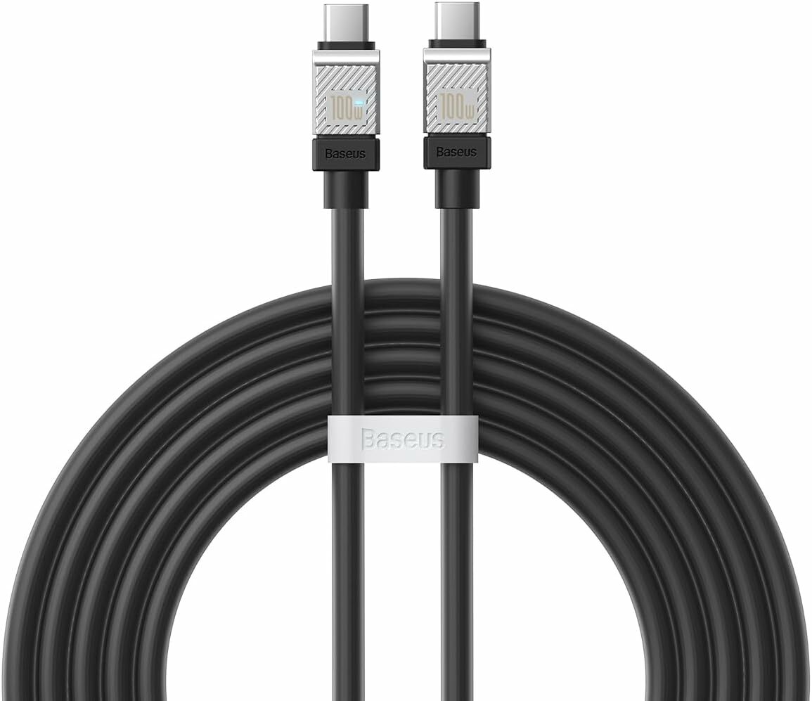 Cablu Baseus Coolplay, USB-C la USB-C, 100W, 2m, Negru