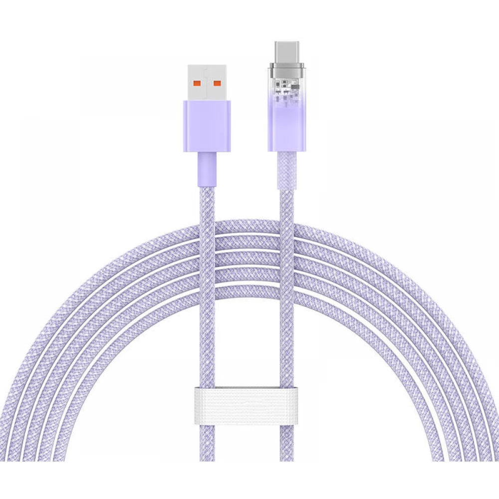 Cablu Baseus Explorer, USB la USB-C, 100W, 6A, Quick Charge, 2m, Violet
