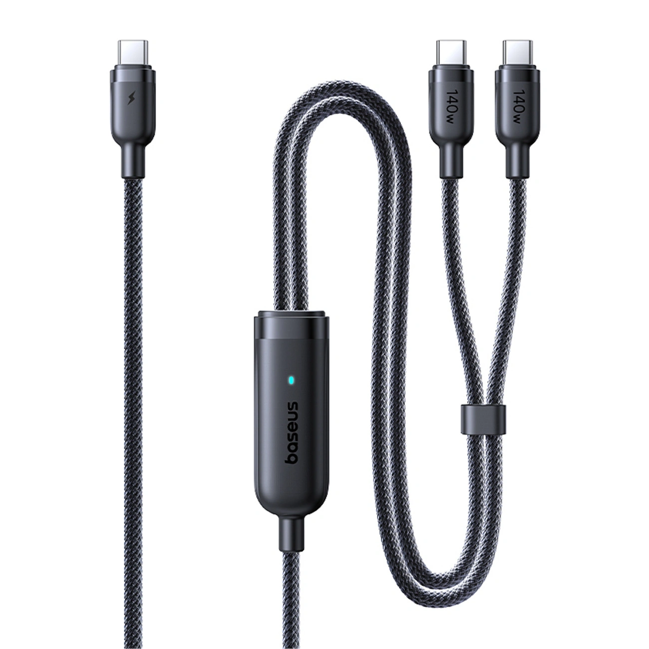 Cablu Baseus Flash 4 140W 2-in-1 Fast Charging USB-C, 1.5m, Negru