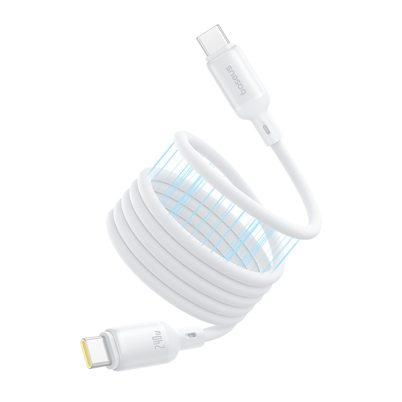 Cablu Baseus PicoGo Magnetic USB-C la USB-C, 240W, 1m, Alb