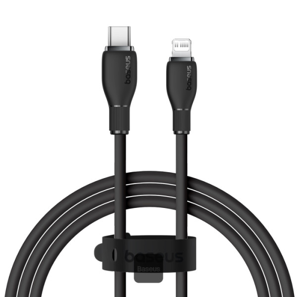 Cablu Baseus Pudding Series, 20W, Fast Charging, Lightning - USB-C, 1.2 metri, Negru