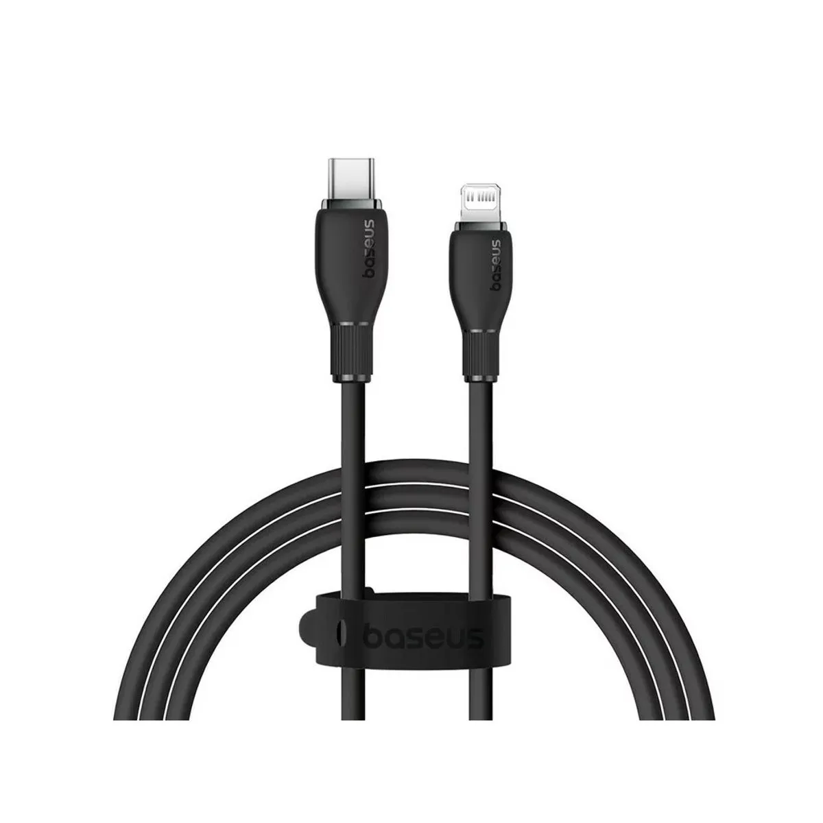 Cablu Baseus Pudding Series, 20W, Fast Charging, Lightning - USB-C, 2 metri, Negru