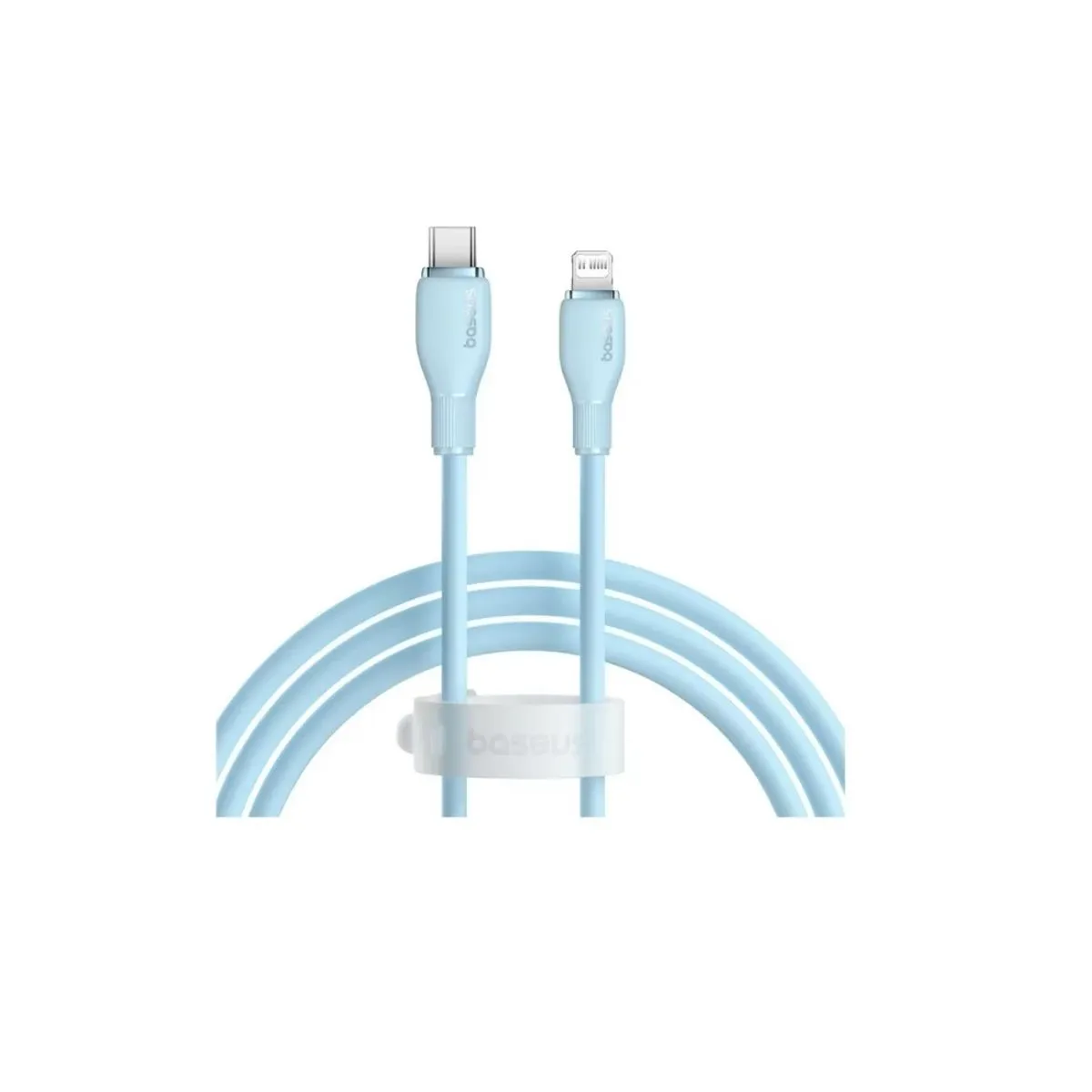 Cablu Baseus Pudding Series, 20W, Fast Charging, Lightning - USB-C, 1.2 metri, Albastru
