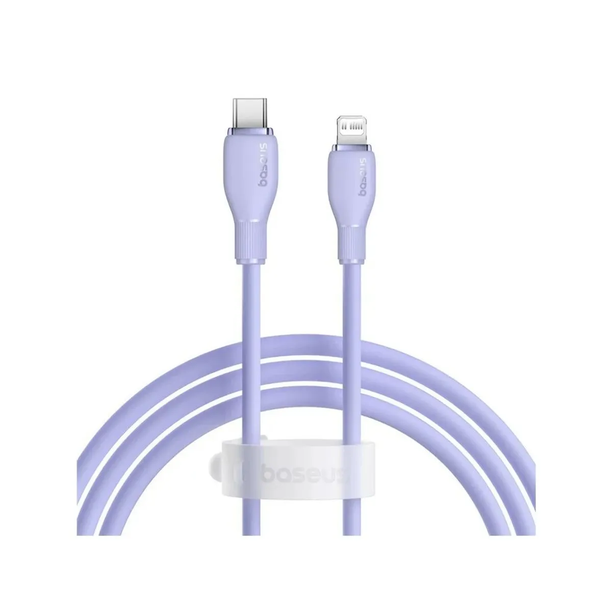 Cablu Baseus Pudding Series, 20W, Fast Charging, Lightning - USB-C, 2 metri, Violet
