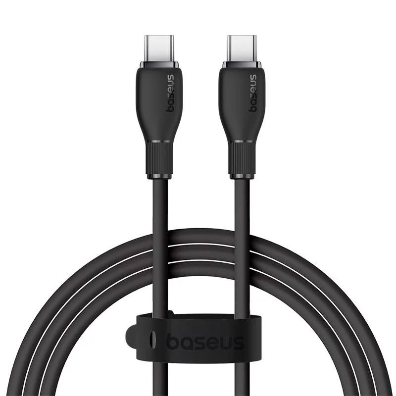 Cablu Baseus Pudding Series, 100W, USB-C la USB-C, Fast Charging, 1.2 metri, Negru