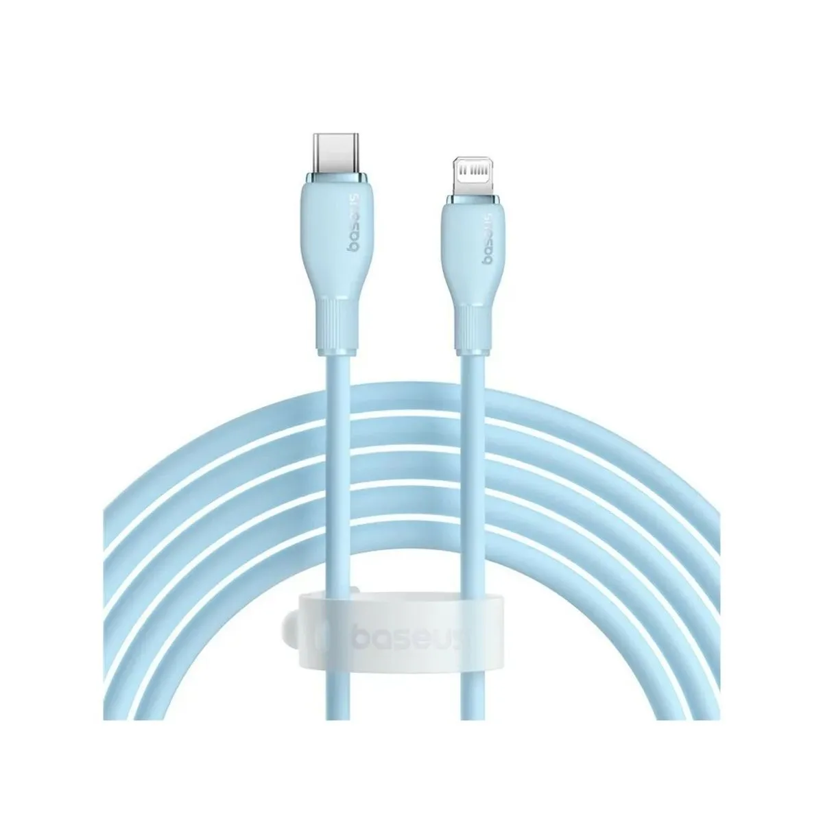 Cablu Baseus Pudding Series, 20W, Fast Charging, Lightning - USB-C, 2 metri, Albastru