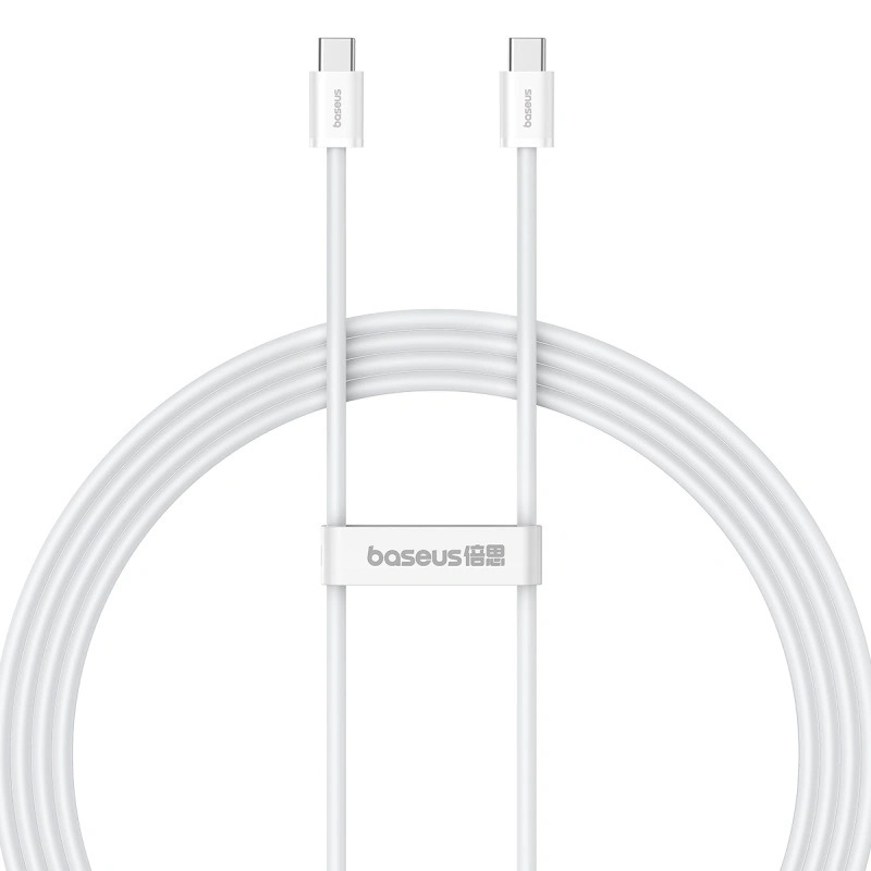 Cablu Baseus Superior Series 2, Incarcare rapida, USB-C la USB-C, 100W, 2m, Alb