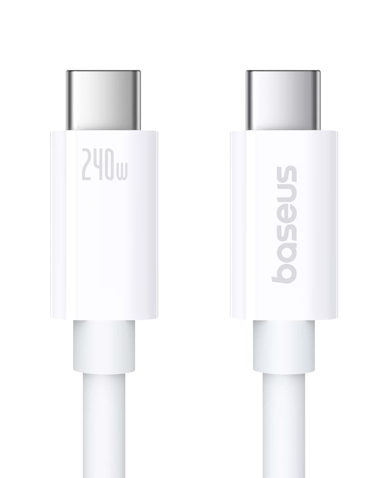Cablu Baseus Superior Series 2 USB4 Full-Function, Incarcare rapida, USB-C la USB-C 240W, 1m, Alb