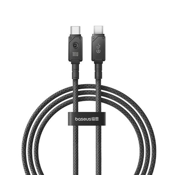 Cablu Baseus Unbreakable Series, Incarcare rapida, USB-C la USB-C, 100W, 2m, Negru