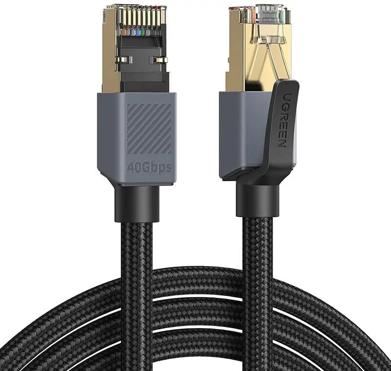 Cablu UGREEN Ethernet RJ45 la RJ45, Cat8 F/FTP, 5m, Negru