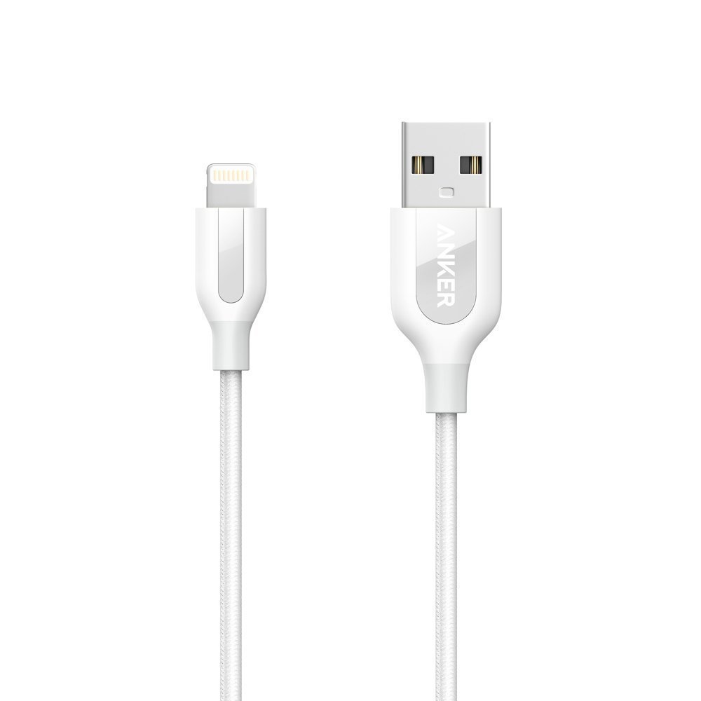 Cablu Lightning Anker Premium PowerLine+, 0.91 Metri, Alb