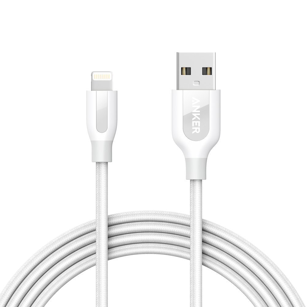 Cablu Lightning Anker Premium PowerLine+ 1.8 Metri, Alb