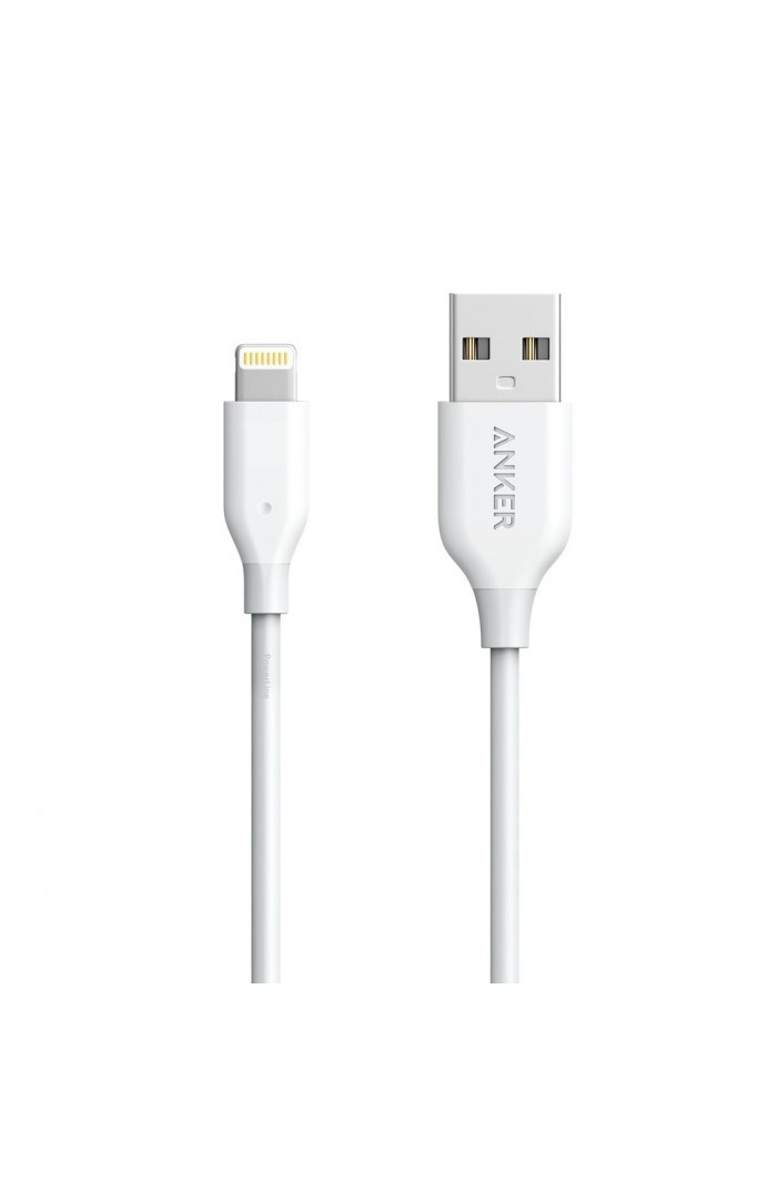 Cablu Lightning USB 0 9 metri Anker PowerLine Apple official MFi, Alb