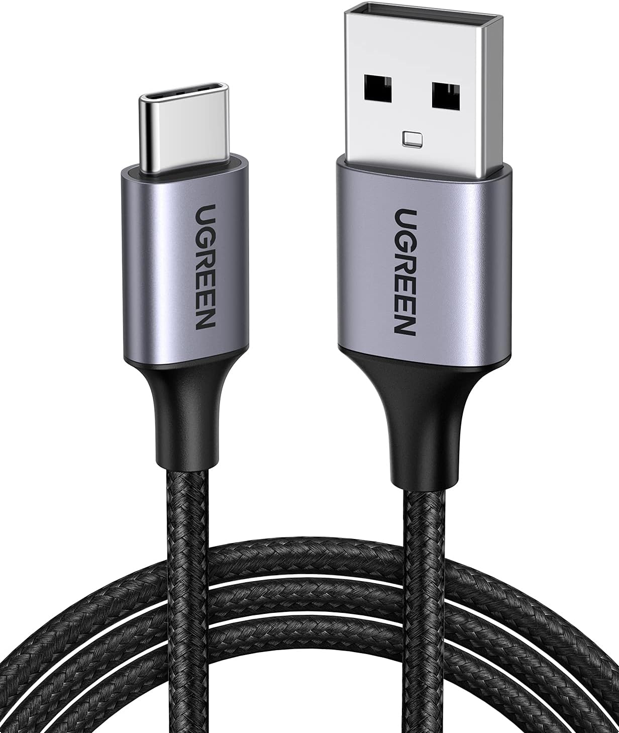 Cablu Ugreen USB-C USB-A 2.0, invelis aluminiu, 2m, Negru