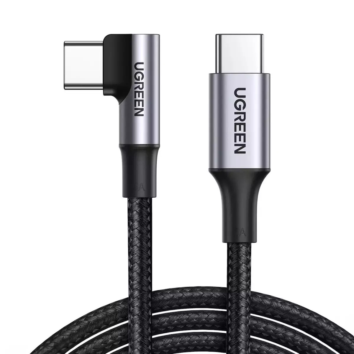 Cablu Ugreen USB-C la USB-C PD, Fast Charge, 5A, 100W, 2m, Negru