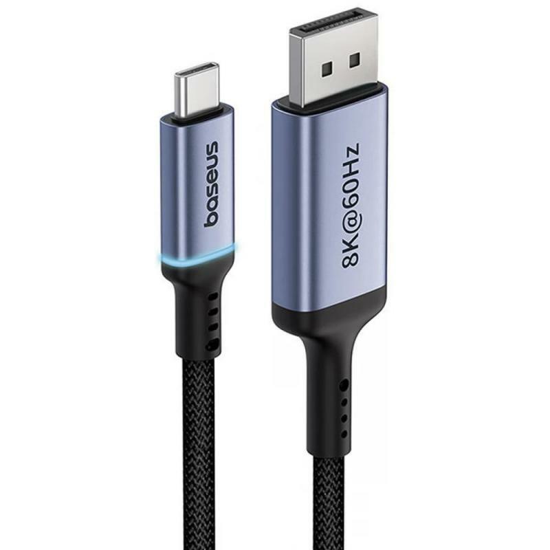Cablu Baseus High Definition Series USB-C la DisplayPort, rezolutie maxima 8K UHD la 60 Hz, 2m, Negru