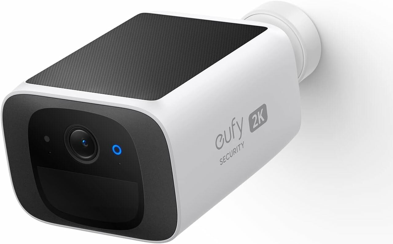 Camera de supraveghere eufy SoloCam S220, Wireless, Panou Solar, Rezolutie 2K, 2.4 GHz Wi-Fi, IP67, Alb