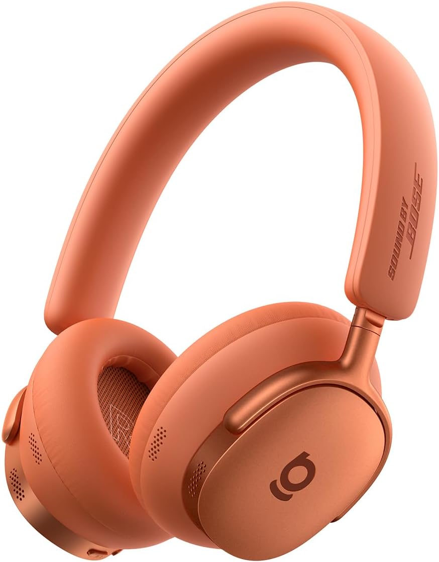 Casti Wireless Over-Ear Baseus Inspire XH1 Sound by Bose, Adaptive Active Noise Cancelling, Dolby Audio, Bluetooth 6.1, Autonomie 100 de ore, Sunset Coral
