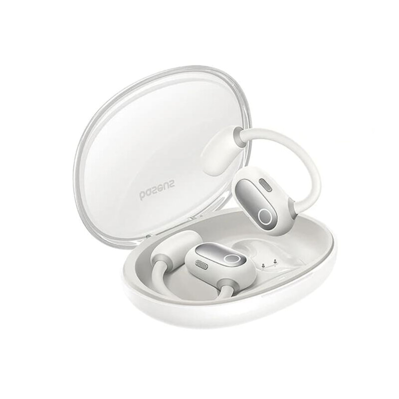 Casti Open-Ear Baseus Eli Sport 1, TWS, Bluetooth 5.3, Autonomie 30 ore, Alb