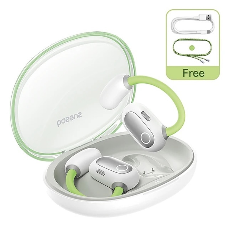 Casti Open-Ear Baseus Eli Sport 1, TWS, Bluetooth 5.3, Autonomie 30 ore, Verde