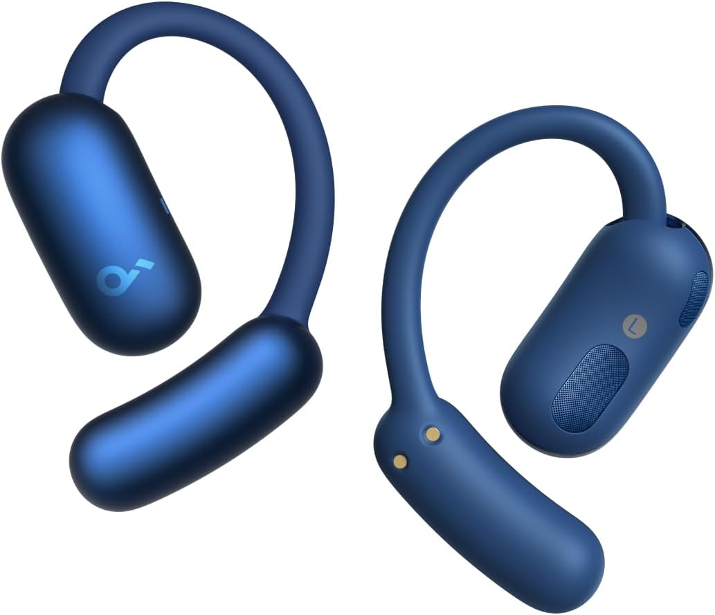 Casti True Wireless Anker SoundCore AeroFit 2, Hi-Res Audio, IP55, Autonomie 42H, Bluetooth 5.4, Traducere in Timp Real, Albastru