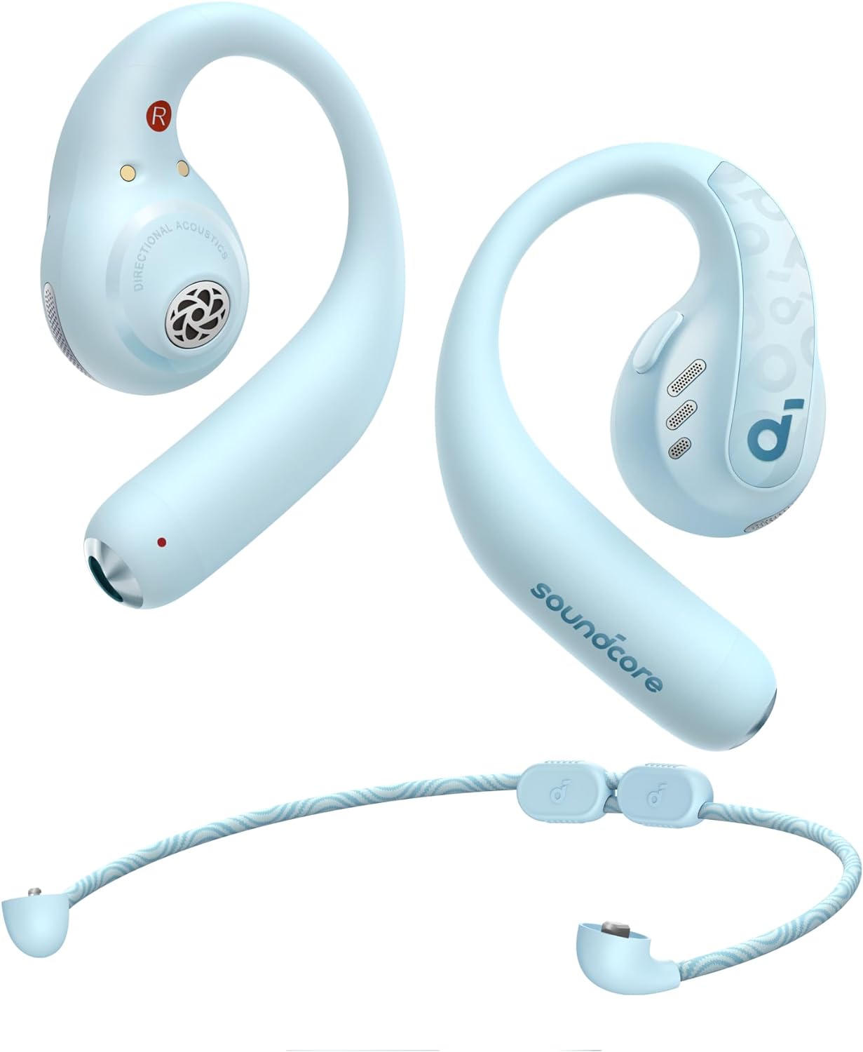 Casti True Wireless Anker SoundCore AeroFit Pro, IPX5, Autonomie 46H, LDAC, Bluetooth 5.3, Albastru