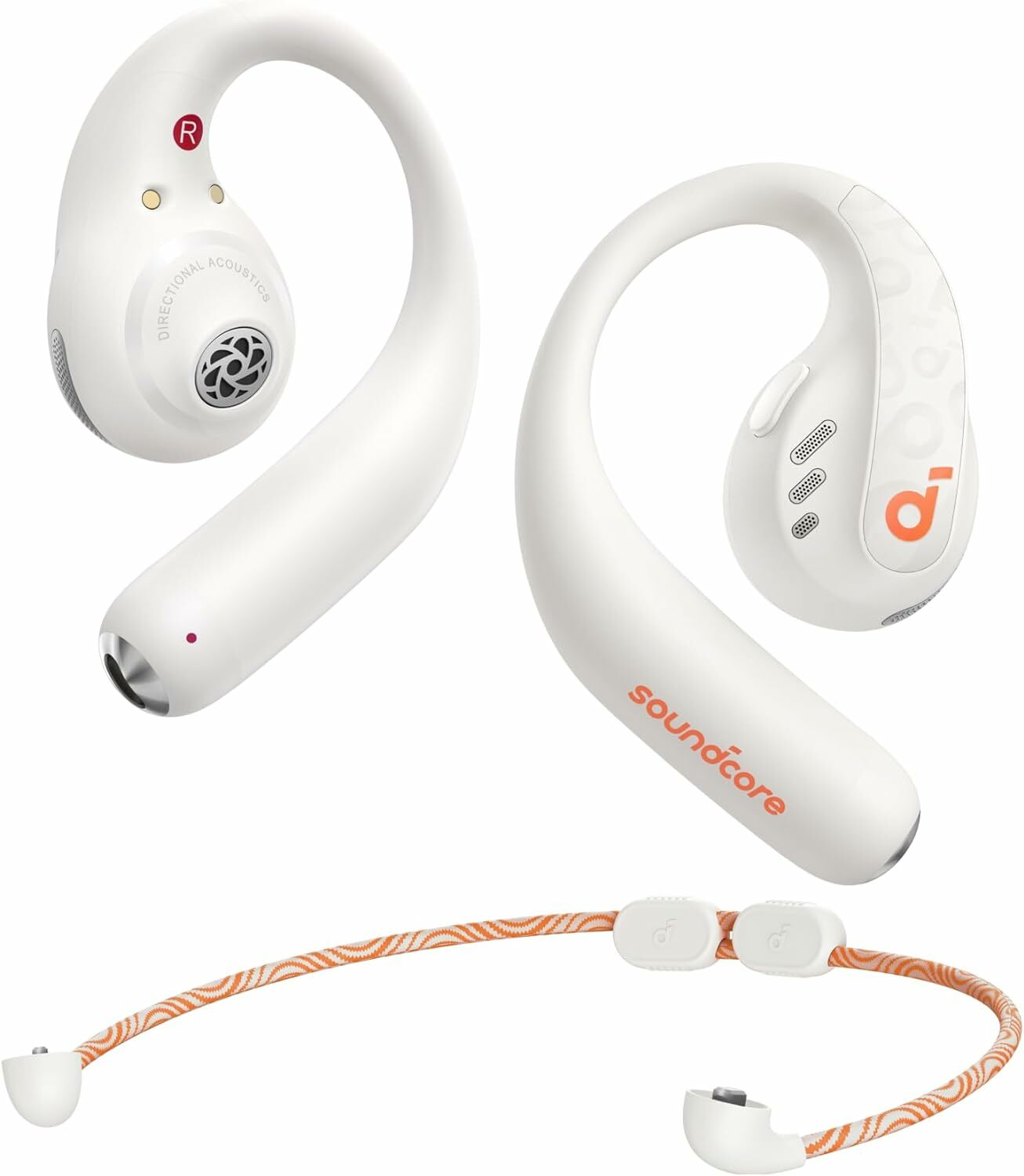 Casti True Wireless Anker SoundCore AeroFit Pro, IPX5, Autonomie 46H, LDAC, Bluetooth 5.3, Alb