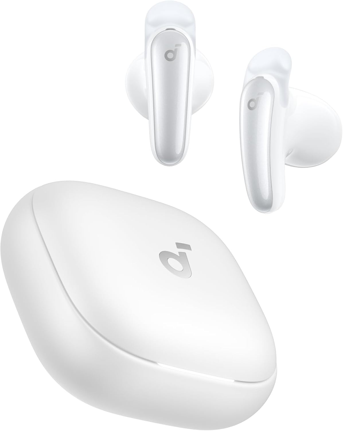 Casti True Wireless Anker Soundcore Liberty Buds, Semi in-Ear, ANC, Autonomie 30 de ore, Bluetooth 6.1, Alb