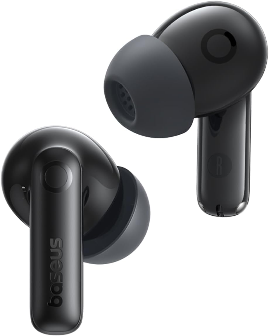 Casti True Wireless Baseus Bass BP1 Pro In-Ear, Noise Cancelling, Adaptive Active EQ, LDAC Hi-Res Sound, IP55, Bluetooth 6.0, Negru