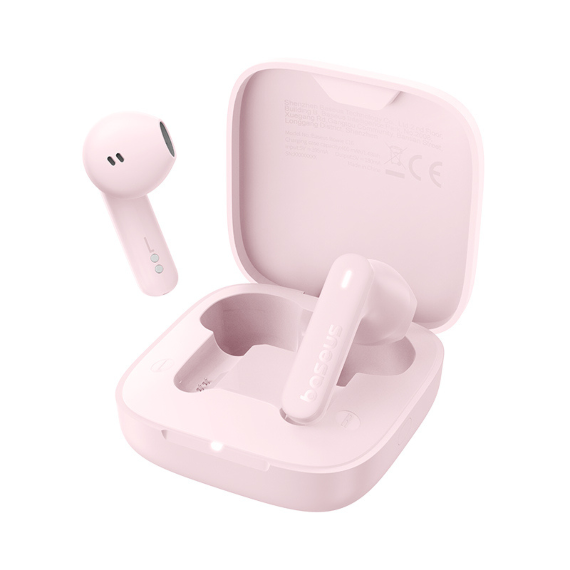 Casti True Wireless Baseus Bowie E16, Bluetooth 5.3, IPX4 Roz