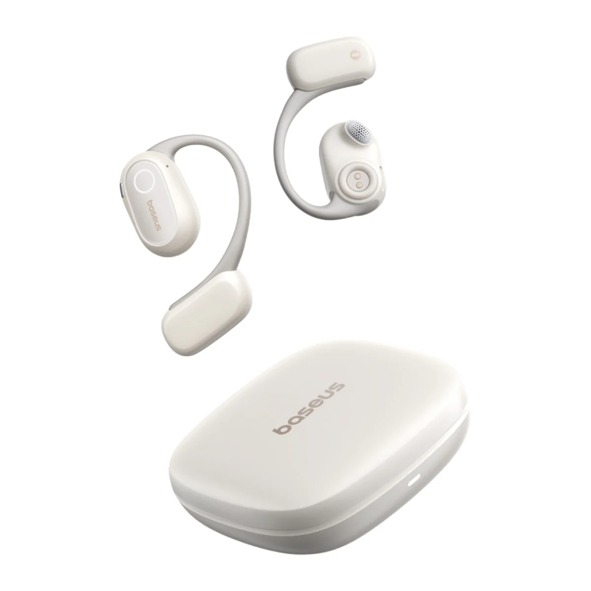 Casti True Wireless Baseus Bowie MF1 Open-Ear, Autonomie 60 de ore, IPX4, Bluetooth 5.4, Alb