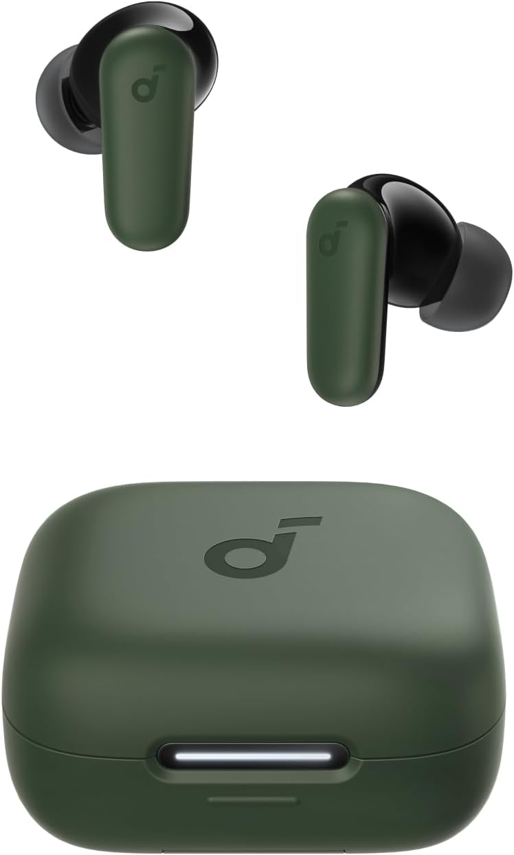 Casti wireless Anker Soundcore P30i, Tehnologie Noise Cancelling, 2-in-1 carcasa si stand, IP54, Bluetooth 5.4, Verde