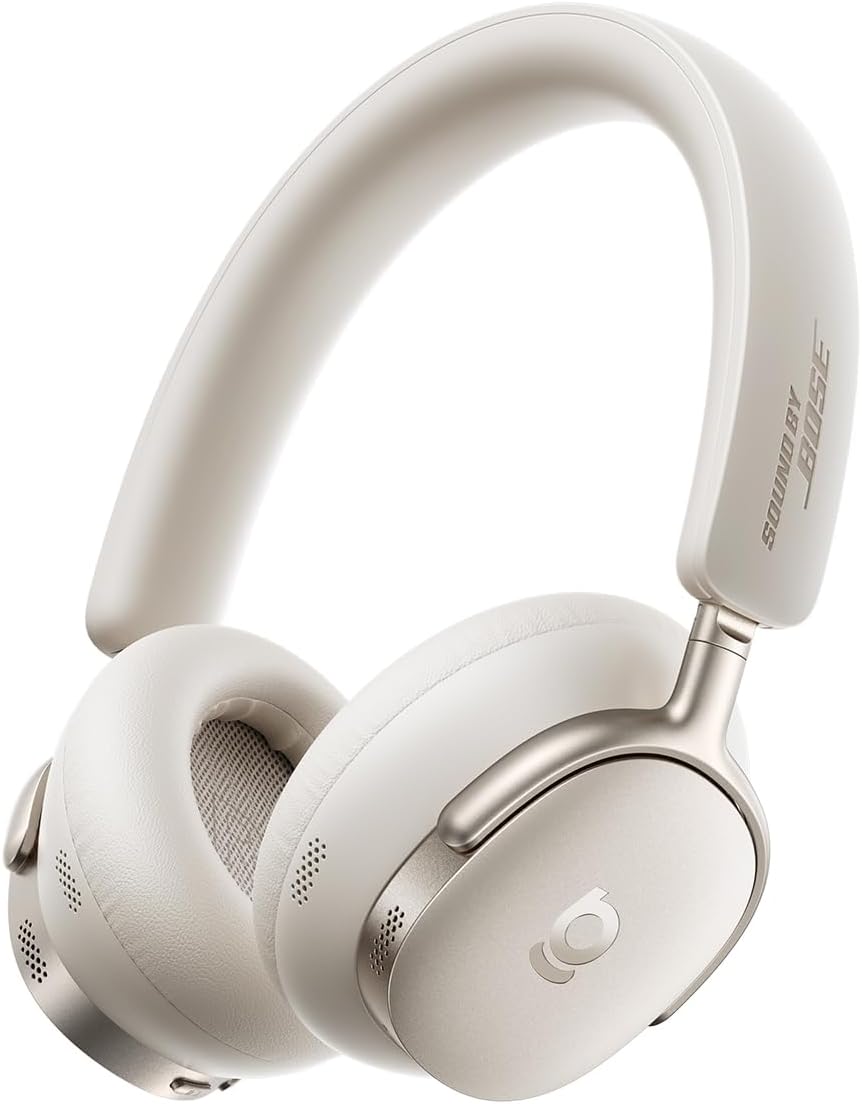 Casti Wireless Over-Ear Baseus Inspire XH1 Sound by Bose, Adaptive Active Noise Cancelling, Dolby Audio, Bluetooth 6.1, Autonomie 100 de ore, Alb