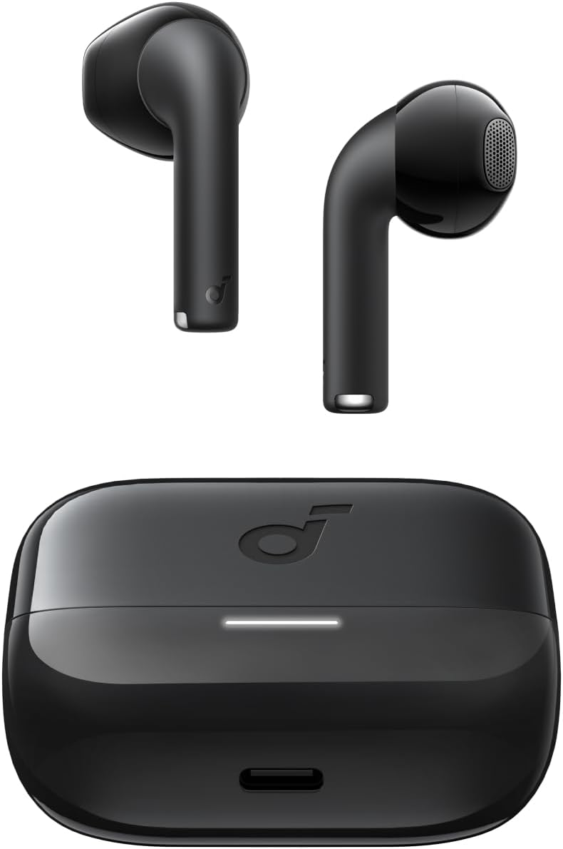Casti wireless Semi-in-Ear Anker Soundcore K20i, Autonomie 36 ore, IPX5, Bluetooth 5.3, Negru
