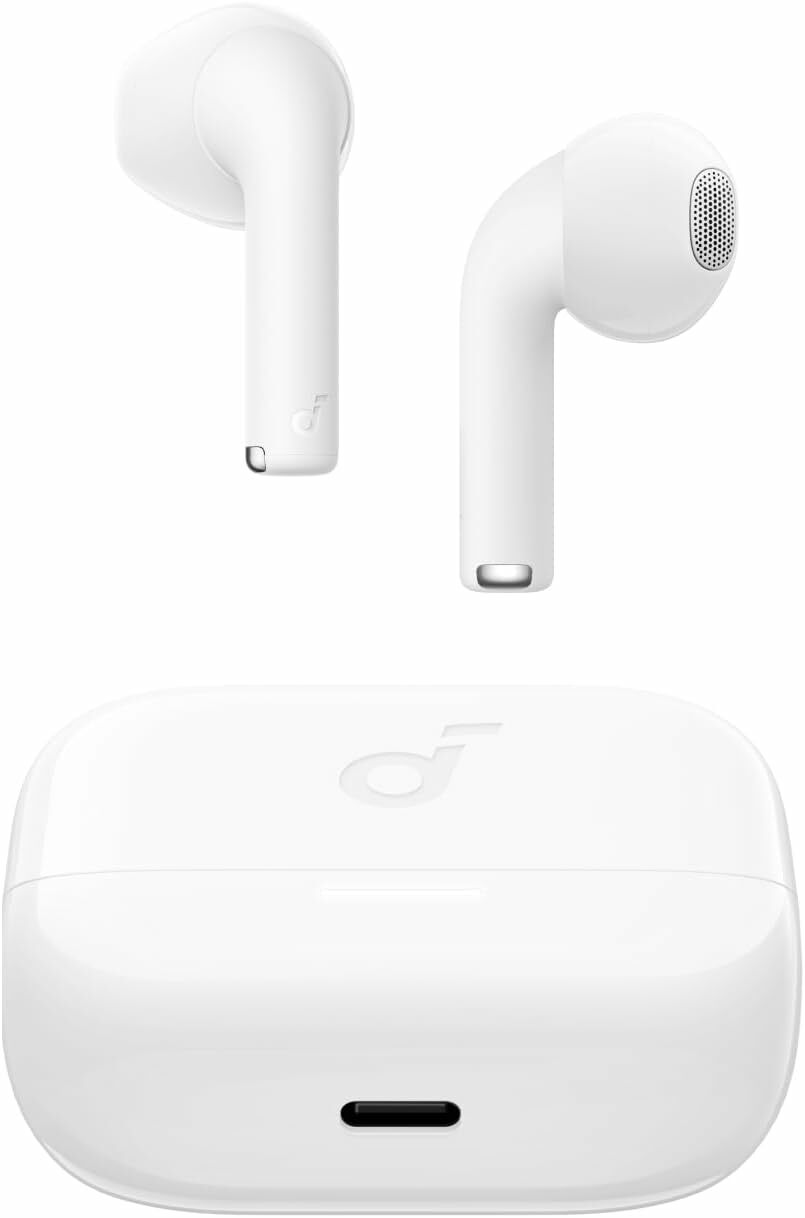 Casti wireless Semi-in-Ear Anker Soundcore K20i, Autonomie 36 ore, IPX5, Bluetooth 5.3, Alb