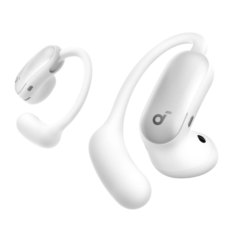 Casti wireless Soundcore AeroFit 2 Pro Open-Ear, Active Noise Cancelling, LDAC, IP55, Bluetooth 6.1, Autonomie 34 ore, Alb