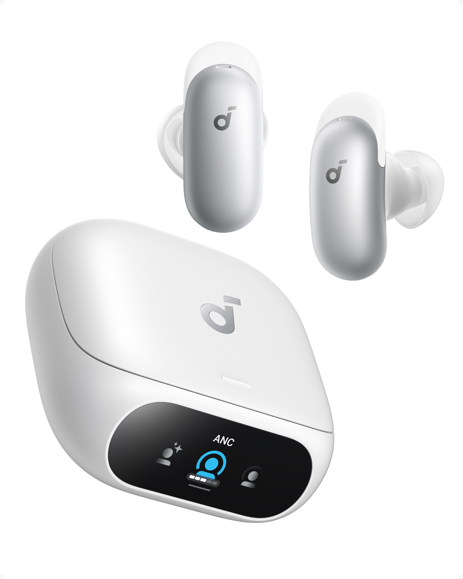 Casti wireless Soundcore Liberty 5 Pro, Anker Thus™ AI Chip, Calitatea apelurilor certificată de Guinness World Records, Active Noise Cancelling, Bluetooth 6.1, IP55, Autonomie 28 ore, Alb